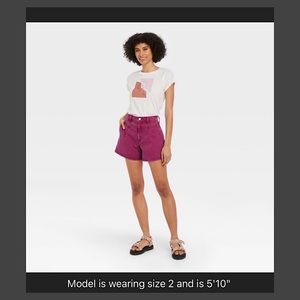 *NEW W/ TAGS, NEVER WORN*Universal Thread [Berry Purple] A-Line Midi Jean Shorts